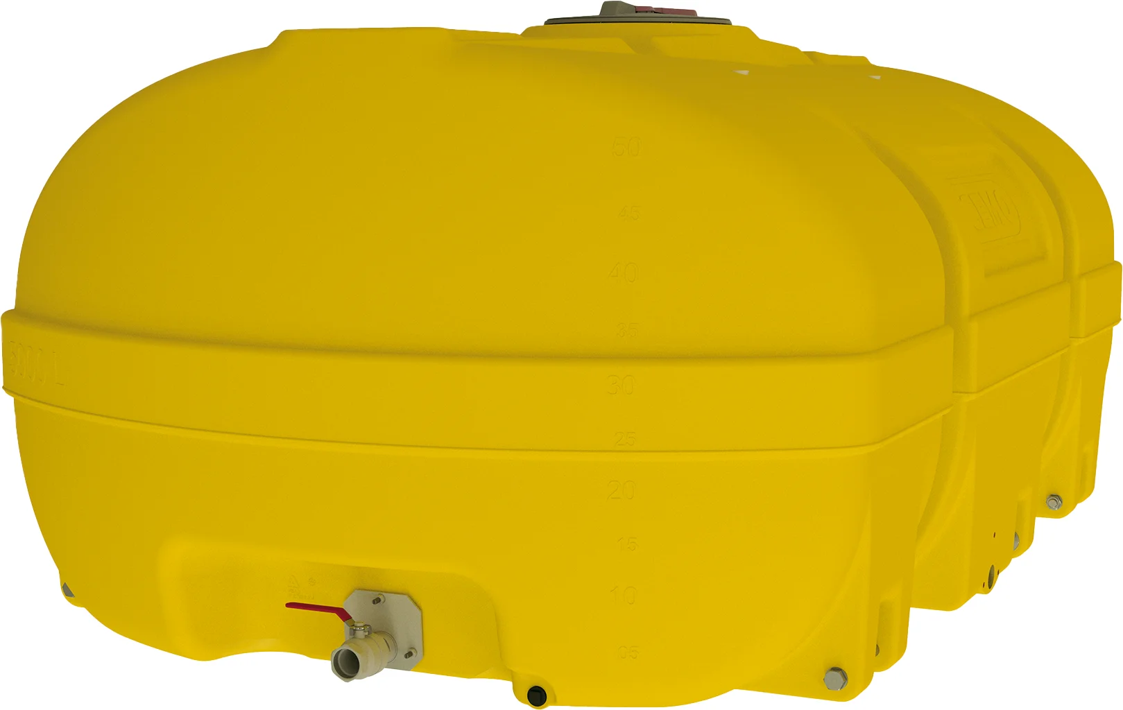 CEMO PE drum, case-shaped with baffles, 5000 L, yellow, with lockable lid, dome centre: 380 mm